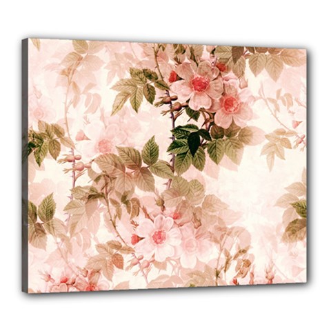 Flower Plant Vintage Retro Canvas 24  X 20  (stretched) by Ravend