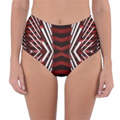 Abstract Pattern Reversible High-waist Bikini Bottoms