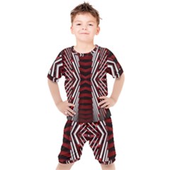 Abstract Pattern Kids  Tee And Shorts Set