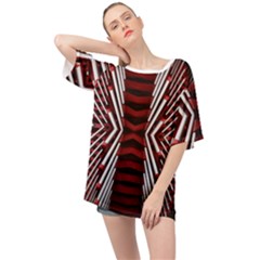 Abstract Pattern Oversized Chiffon Top