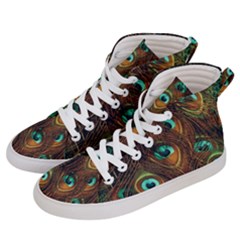 Peacock Feathers Women s Hi-top Skate Sneakers by Ravend