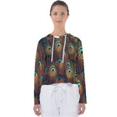 Peacock Feathers Women s Slouchy Sweat