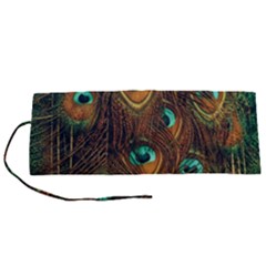 Peacock Feathers Roll Up Canvas Pencil Holder (s) by Ravend