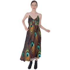 Peacock Feathers Tie Back Maxi Dress by Ravend