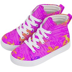 Spring Tropical Floral Palm Bird Kids  Hi-top Skate Sneakers