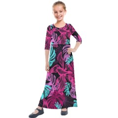 Illustration Sheets Drawing Reason Pattern Kids  Quarter Sleeve Maxi Dress