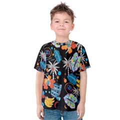 Design Print Pattern Colorful Kids  Cotton Tee