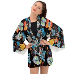Design Print Pattern Colorful Long Sleeve Kimono