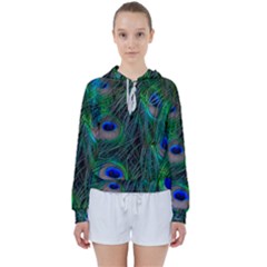 Beautiful Peacock Feathers Women s Tie Up Sweat by Ravend