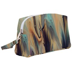 Abstract Painting In Colored Paints Wristlet Pouch Bag (large) by Ravend