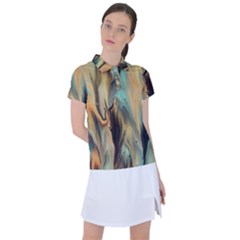 Abstract Painting In Colored Paints Women s Polo Tee