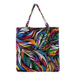 Tropical Monstera Pattern Leaf Grocery Tote Bag