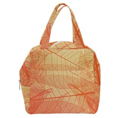 Orange Leaf Texture Pattern Boxy Hand Bag