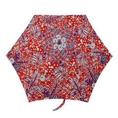 Leaf Red Point Flower White Mini Folding Umbrellas by Ravend