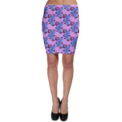 Roses Flowers Background Leaves Bodycon Skirt