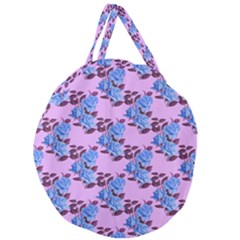 Roses Flowers Background Leaves Giant Round Zipper Tote by Ravend