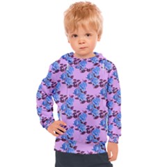 Roses Flowers Background Leaves Kids  Hooded Pullover by Ravend