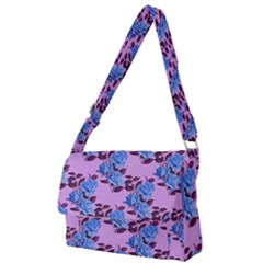 Roses Flowers Background Leaves Full Print Messenger Bag (s)