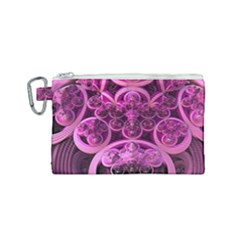 Fractal-math-geometry-visualization Pink Canvas Cosmetic Bag (small) by Pakrebo