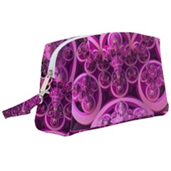 Fractal-math-geometry-visualization Pink Wristlet Pouch Bag (large) by Pakrebo