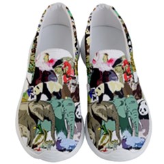 Zoo-animals-peacock-lion-hippo Men s Lightweight Slip Ons by Pakrebo