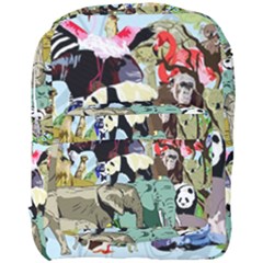 Zoo-animals-peacock-lion-hippo- Full Print Backpack by Pakrebo