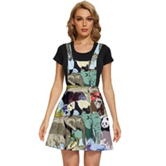 Zoo-animals-peacock-lion-hippo- Apron Dress by Pakrebo