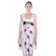 Ice Cream Popsicles Wallpaper Racerback Midi Dress