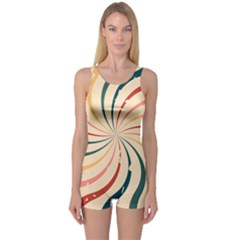 Swirl Star Pattern Texture Old One Piece Boyleg Swimsuit by Ravend