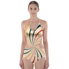 Swirl Star Pattern Texture Old Cut-out One Piece Swimsuit