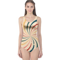 Swirl Star Pattern Texture Old One Piece Swimsuit by Ravend