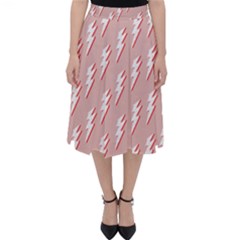 Thunder Flash Abstract Texture Art Classic Midi Skirt by Ravend