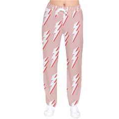 Thunder Flash Abstract Texture Art Women Velvet Drawstring Pants