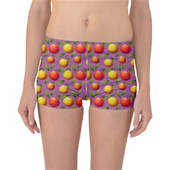 Illustration Fruit Pattern Seamless Reversible Boyleg Bikini Bottoms by Ravend