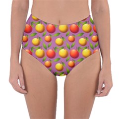 Illustration Fruit Pattern Seamless Reversible High-waist Bikini Bottoms