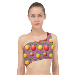 Illustration Fruit Pattern Seamless Spliced Up Bikini Top 