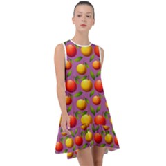 Illustration Fruit Pattern Seamless Frill Swing Dress by Ravend