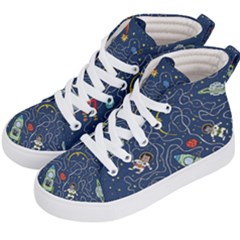 Illustration Cat Space Astronaut Rocket Maze Kids  Hi-top Skate Sneakers