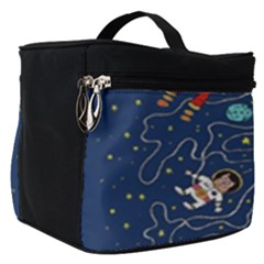 Illustration Cat Space Astronaut Rocket Maze Make Up Travel Bag (small)