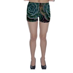 Green Orchid Plant Pattern Skinny Shorts by Ravend