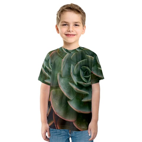 Green Orchid Plant Pattern Kids  Sport Mesh Tee by Ravend