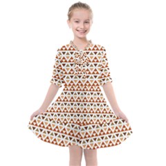 Geometric Tribal Pattern Design Kids  All Frills Chiffon Dress by Ravend