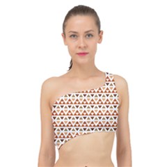 Geometric Tribal Pattern Design Spliced Up Bikini Top 