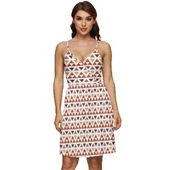 Geometric Tribal Pattern Design V-neck Pocket Summer Dress  by Ravend