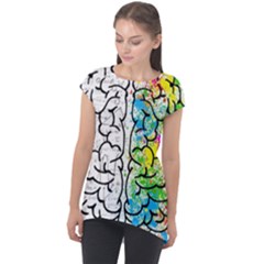 Illustration Brain Mind Psychology Idea Drawing Cap Sleeve High Low Top by Ravend