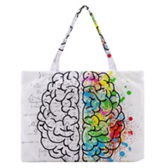 Illustration Brain Mind Psychology Idea Drawing Zipper Medium Tote Bag by Ravend