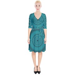 Illusion Geometric Background Wrap Up Cocktail Dress