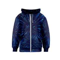 Particle Art Background Blue Kids  Zipper Hoodie by Ravend