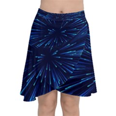 Particle Art Background Blue Chiffon Wrap Front Skirt