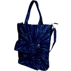 Particle Art Background Blue Shoulder Tote Bag